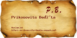 Prikosovits Beáta névjegykártya